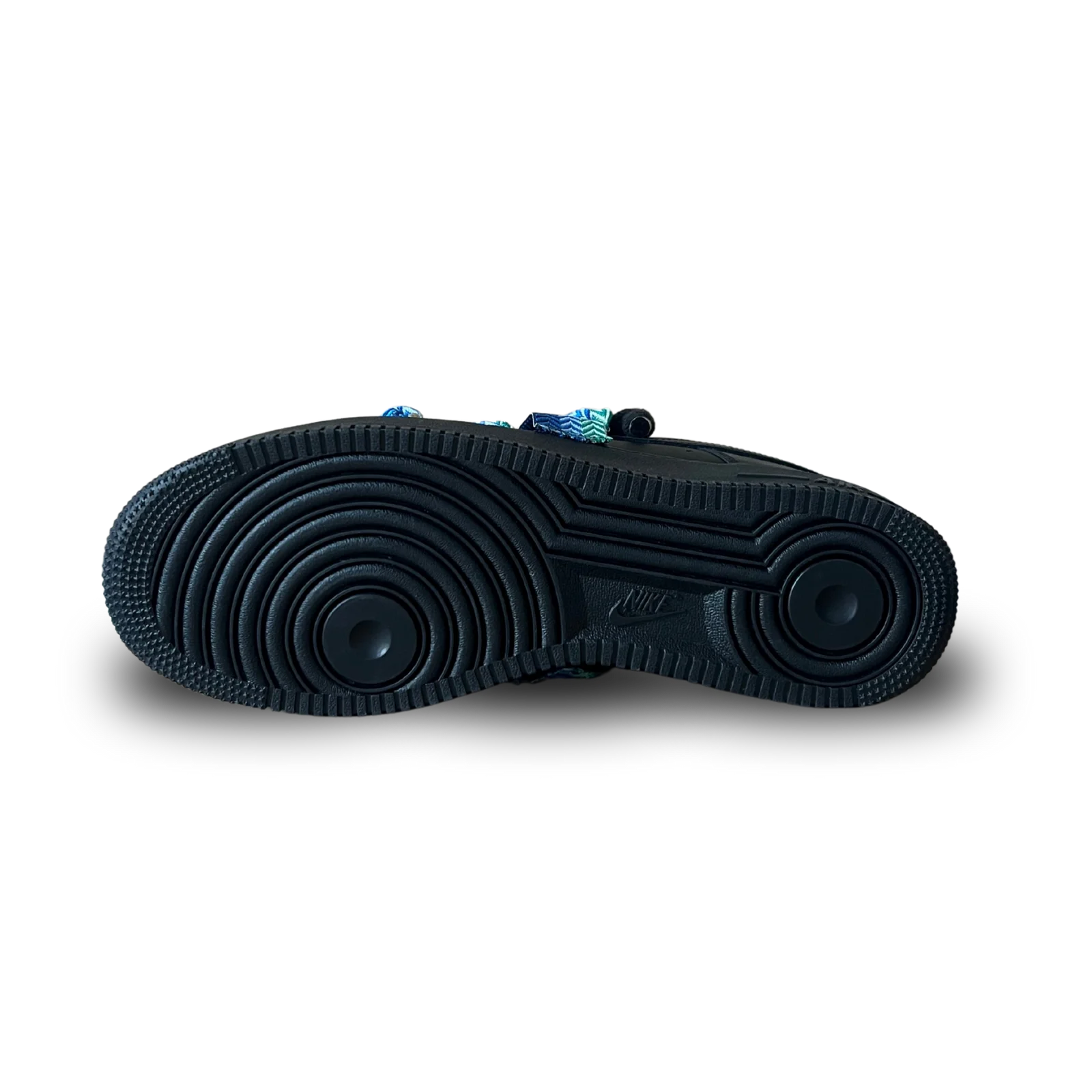 Nike Air Force 1 Black Lanvin Rope Lace Blue Black Talp