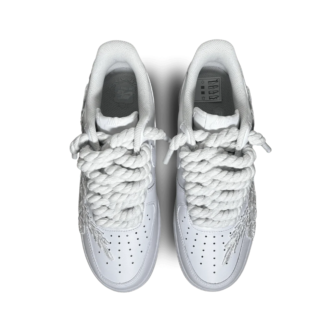 Nike Air Force 1 '07 Chunky Rope Lace Pure White Rose Felülnézet