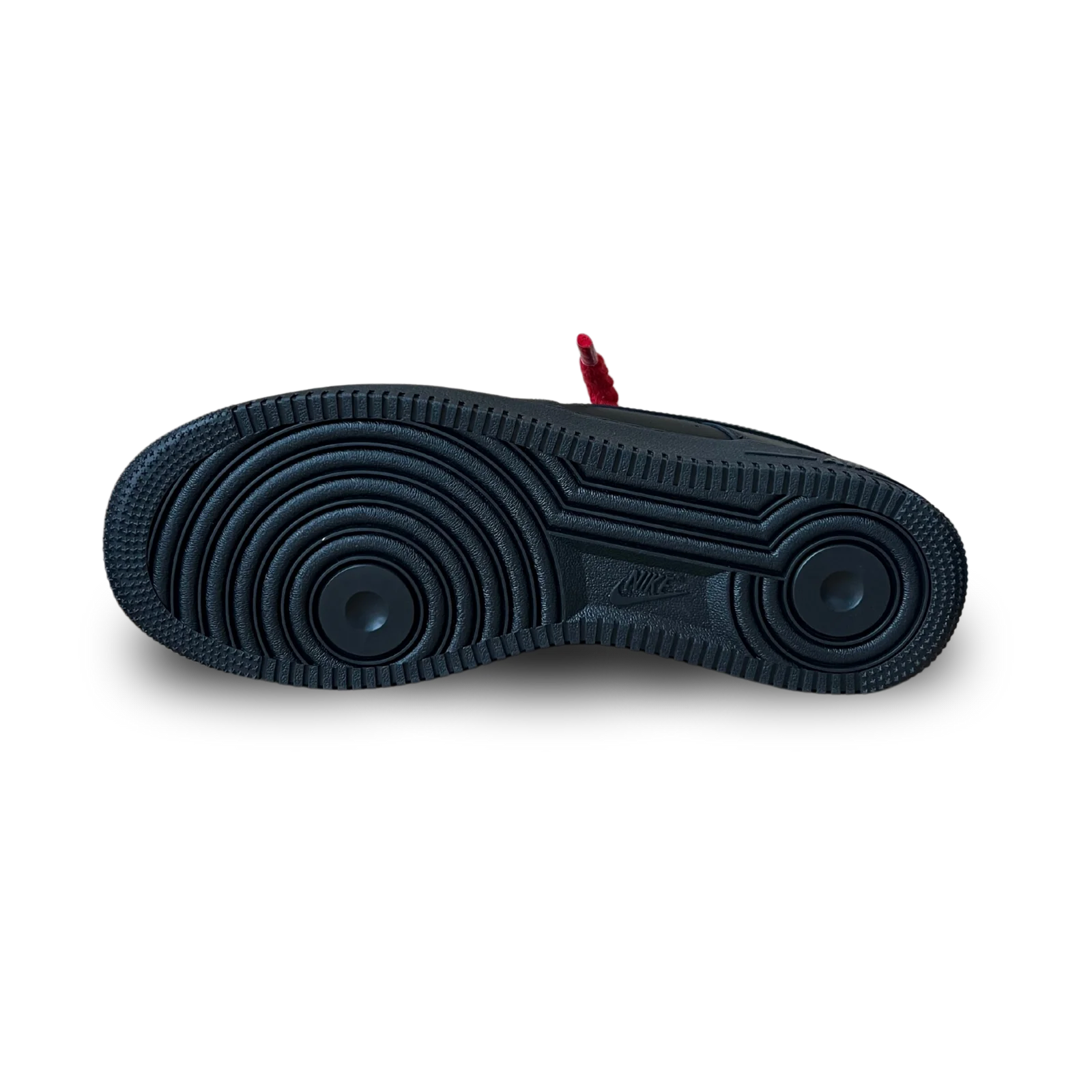 Nike Air Force 1 Black Rope Lace Red Talp