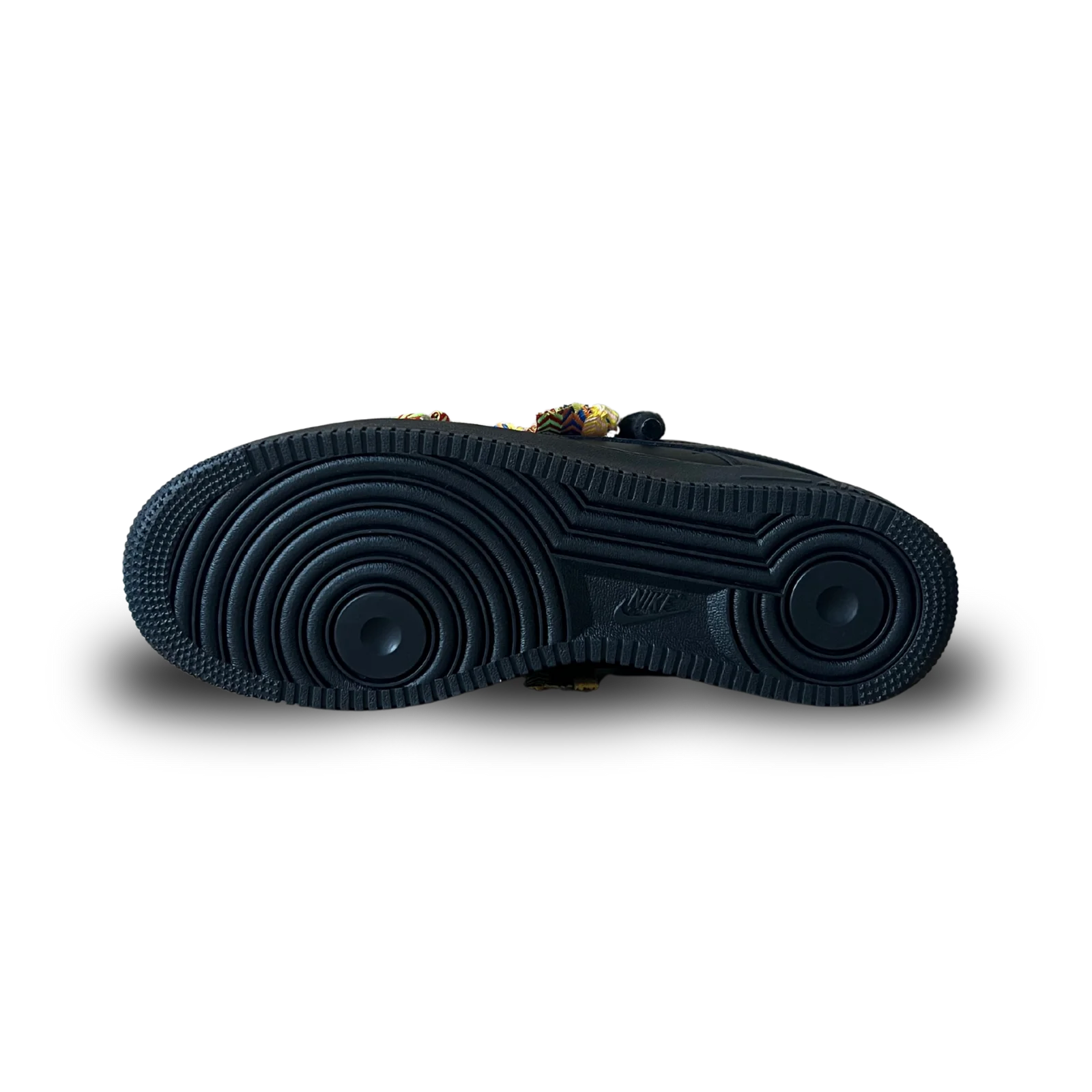 Nike Air Force 1 Black Lanvin Rope Lace Yellow Blue Talp