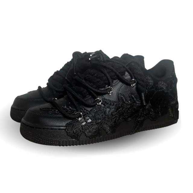 Nike Air Force 1 Black Rose Pure Black Laced Up Csanadsoles