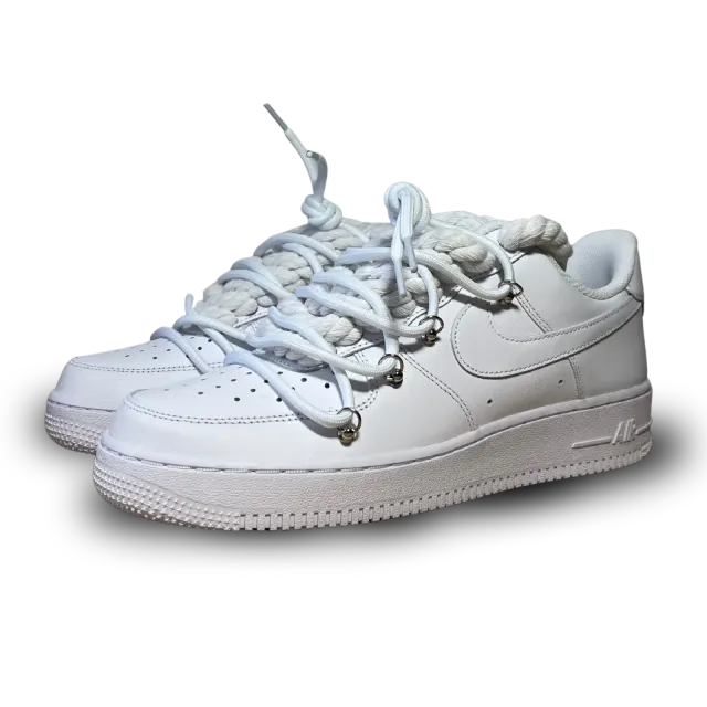 Nike Air Force 1 Laced Up Rope Lace White Csanadsoles