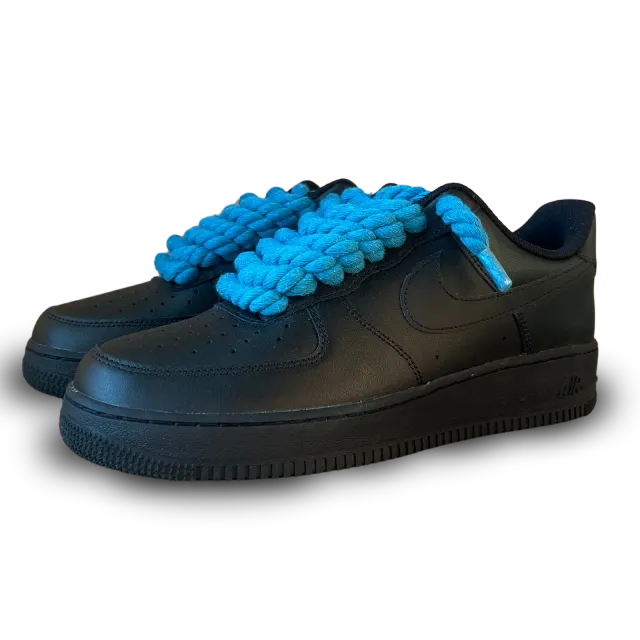 Nike Air Force 1 Black Rope Lace Blue Csanadsoles