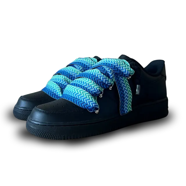 Nike Air Force 1 Black Lanvin Rope Lace Blue Black Csanadsoles