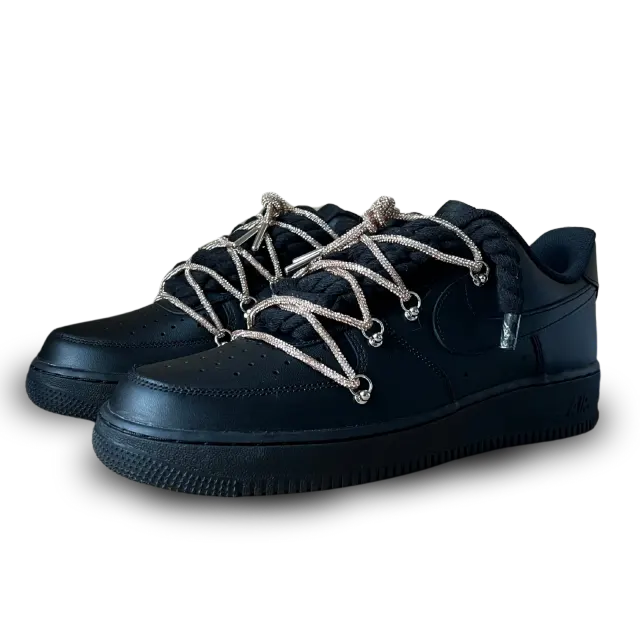 Nike Air Force 1 Black Diamond Rope Lace Champagne Csanadsoles