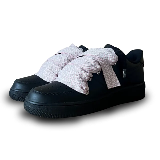 Nike Air Force 1 Black Lanvin Rope Lace Pink Csanadsoles