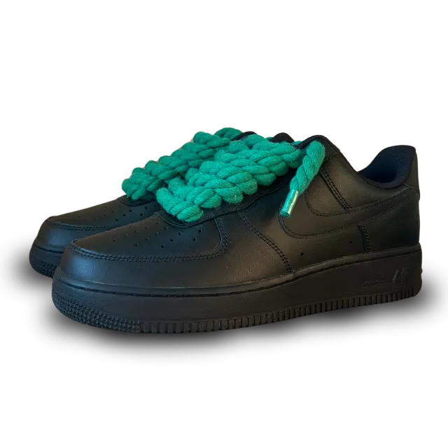 Nike Air Force 1 Black Rope Lace Green Csanadsoles