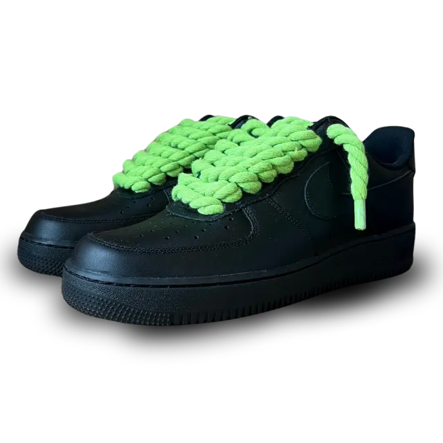 Nike Air Force 1 Black Rope Lace Neon Csanadsoles