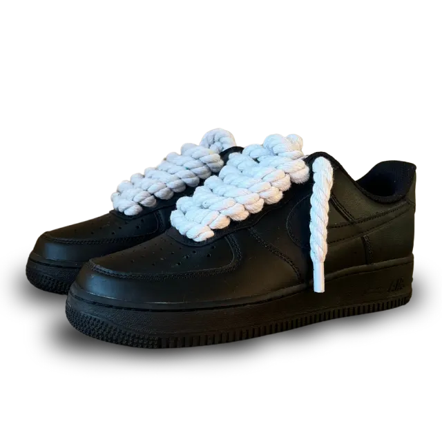 Nike Air Force 1 Black Rope Lace White Csanadsoles