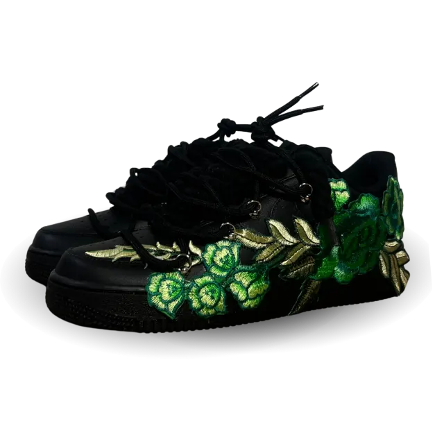 Nike Air Force 1 Black Rose Green Laced Up Csanadsoles