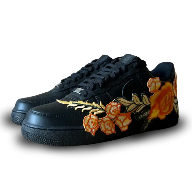 Nike Air Force 1 Black Yellow Rose Csanadsoles