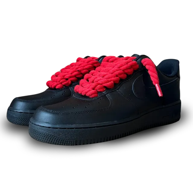 Nike Air Force 1 Black Rope Lace Red Csanadsoles