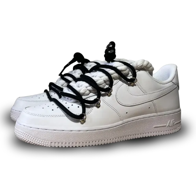 Nike Air Force 1 Laced Up Rope Lace Black Csanadsoles