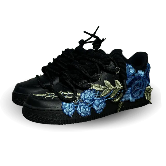Nike Air Force 1 Black Rose Blue Laced Up Csanadsoles